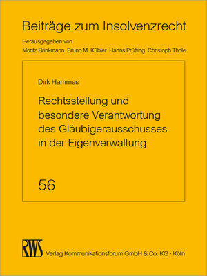 cover image of Der Gläubigerausschuss in der Eigenverwaltung